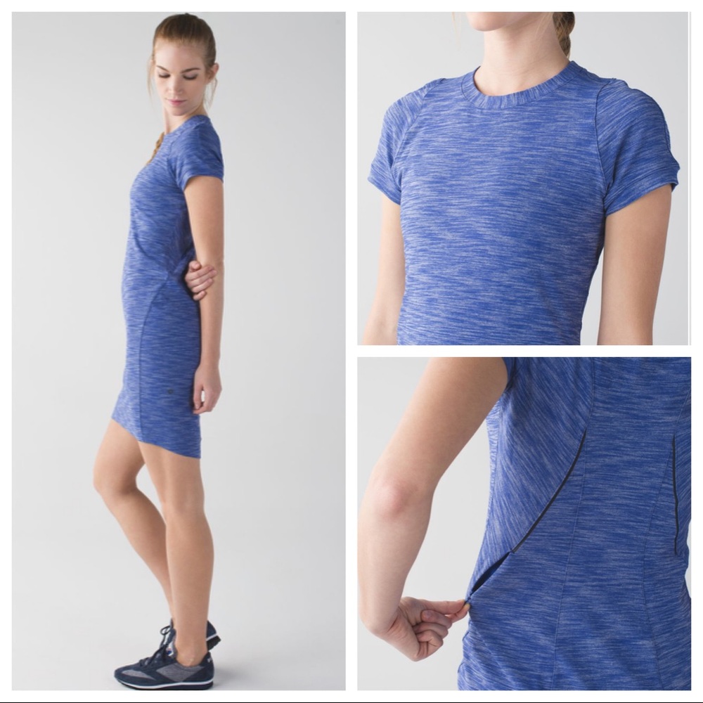 lululemon athletica Blue Space-Dye Active Tee Dress - Picture 2 of 5